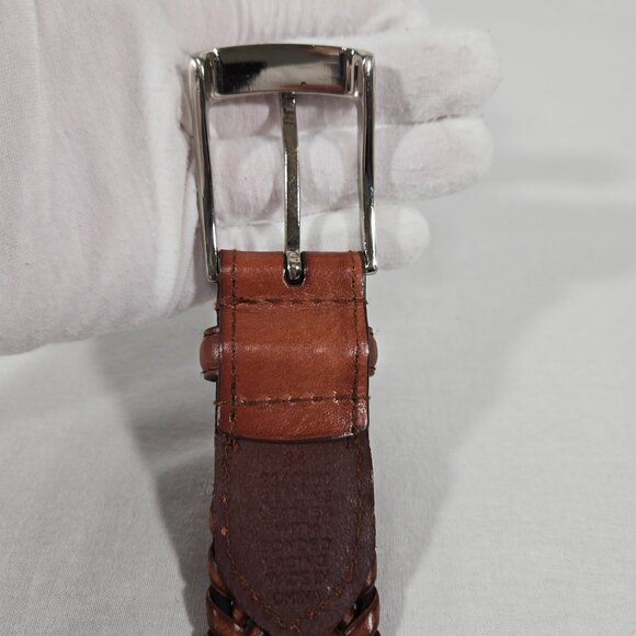 VINTAGE Hipster Western Genuine BROWN Leather Bonded Lacing BELT Men's Size 34. - Picture 8 of 17